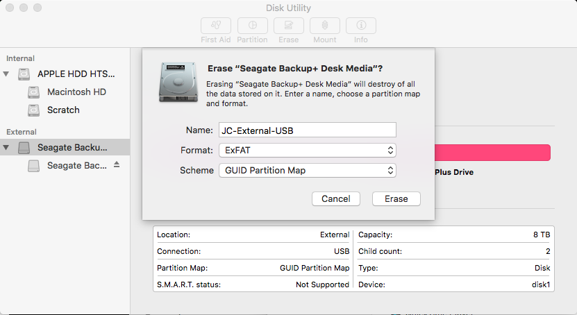 format a external hard drive for mac